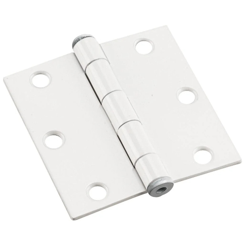 Full Mortise Butt Hinge - Size:3" - Finish:White - Corner Type:Square Corner
